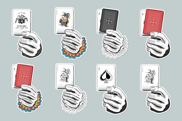 Juego de ilustración vectorial de naipes