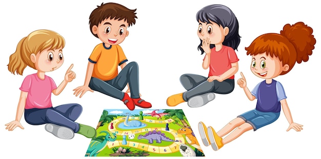 Vector gratuito un juego de mesa para niños sobre fondo blanco.