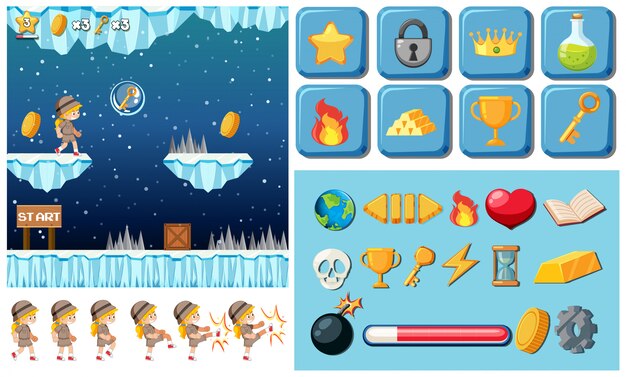 Un juego de niña elementos de ilustración.