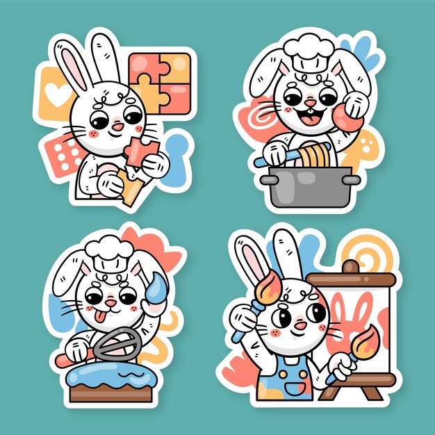 Juego de pegatinas de actividades de Ronnie the Bunny