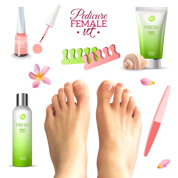 Juego de pies de pedicura hembra