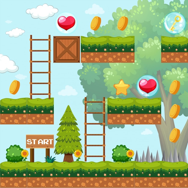 Juego de plantilla en Forest Scene