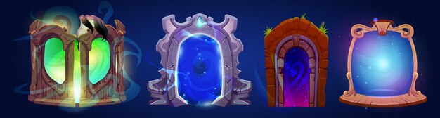 Juego puerta fantástica con portal mágico
