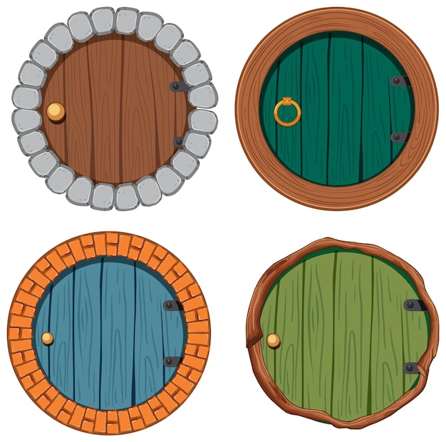 Vector gratuito juego de puertas de la casa hobbit