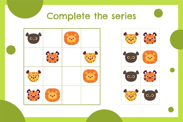 Juego de sudoku de diseño plano dibujado a mano