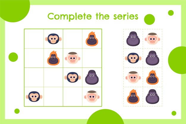 Juego de sudoku de diseño plano dibujado a mano