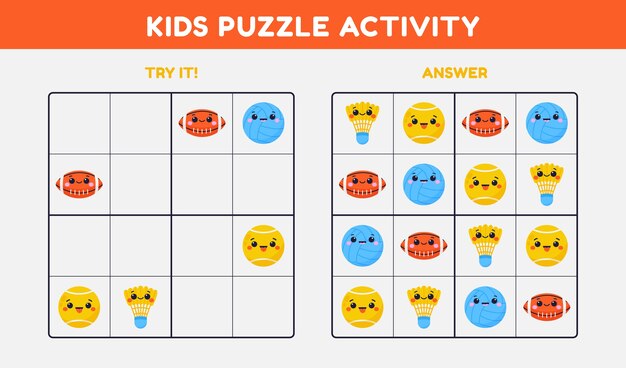 Juego de sudoku de diseño plano dibujado a mano