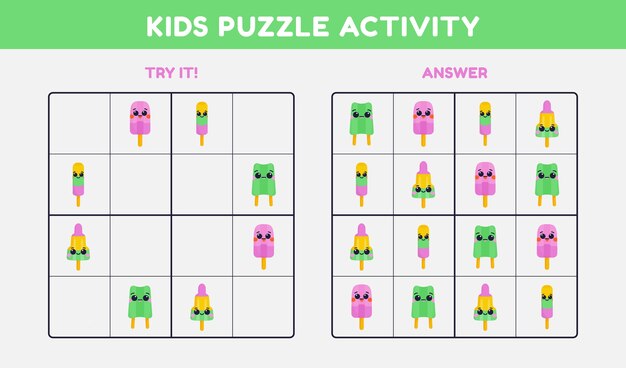Juego de sudoku de diseño plano dibujado a mano