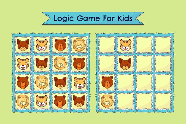 Juego de sudoku de diseño plano dibujado a mano
