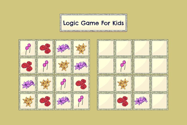 Juego de sudoku de diseño plano dibujado a mano