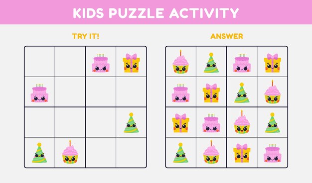 Juego de sudoku de diseño plano dibujado a mano