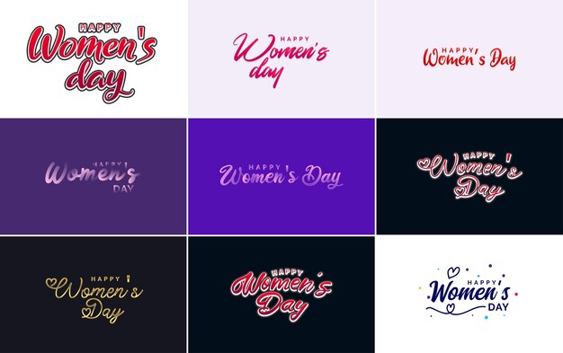 Juego de tarjetas del Día Internacional de la Mujer con logo