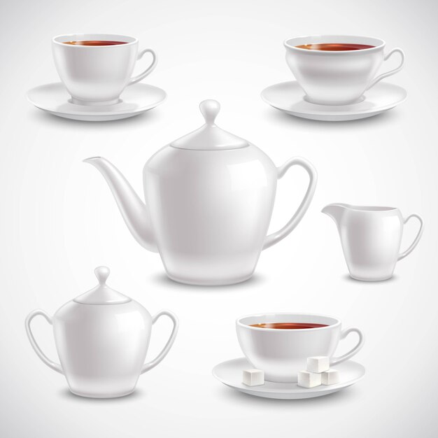 Juego de té realista