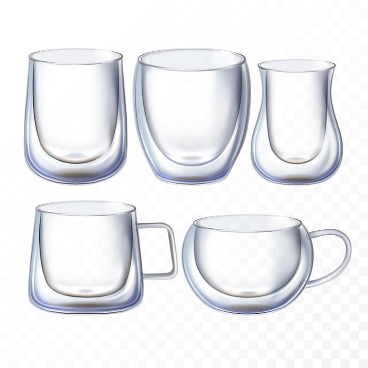 Vector gratuito juego de vasos de vidrio doble