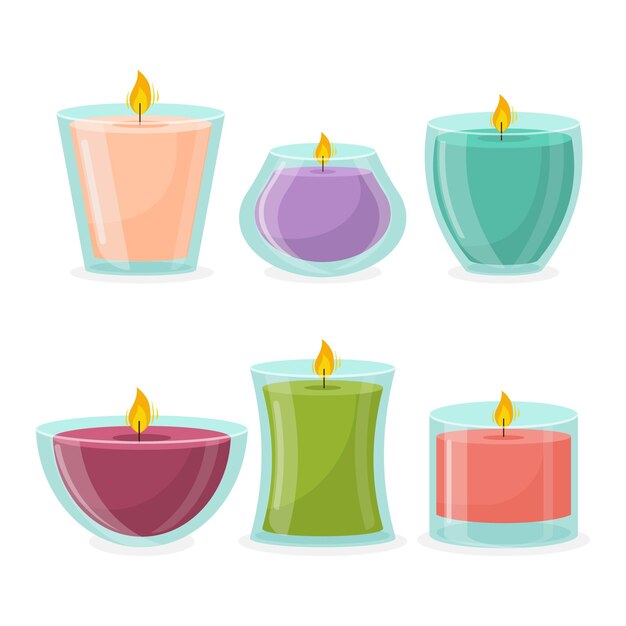 Juego de velas aromáticas dibujadas