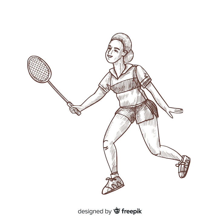 Vector gratuito jugador de bádminton