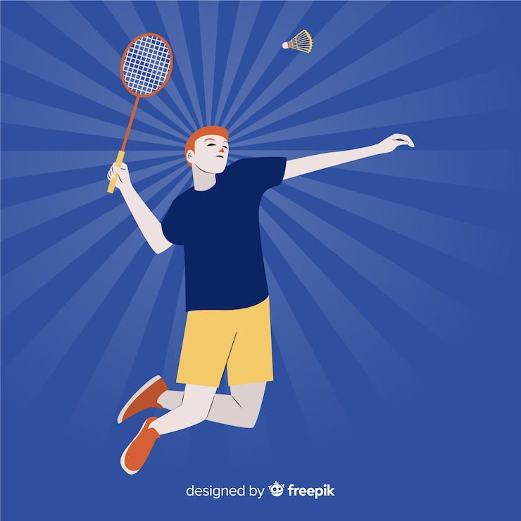 Vector gratuito jugador de bádminton
