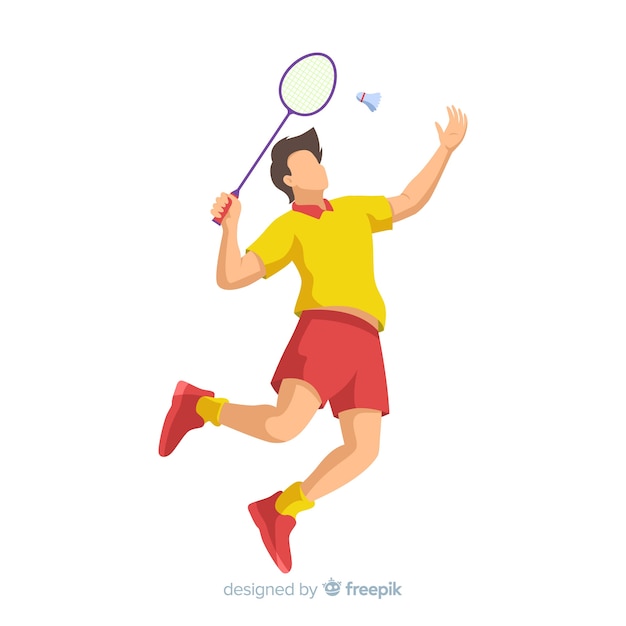 Vector gratuito jugador de bádminton