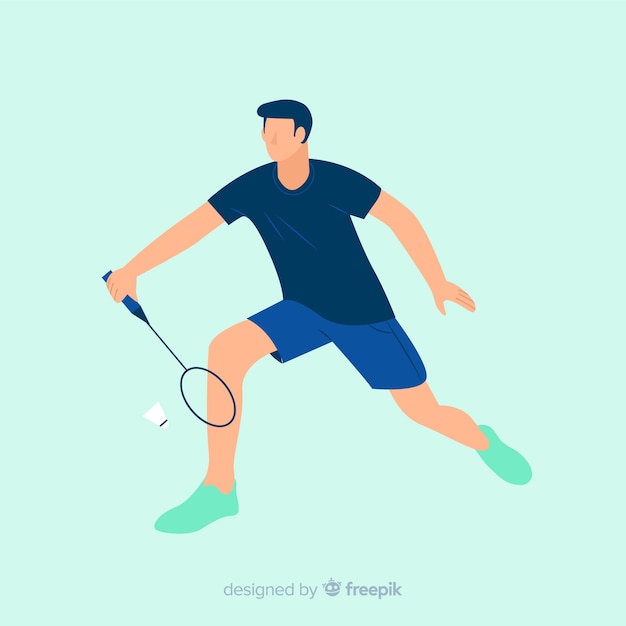 Vector gratuito jugador de bádminton