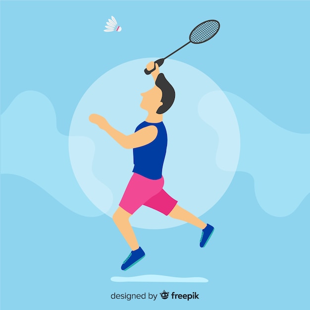 Vector gratuito jugador de bádminton