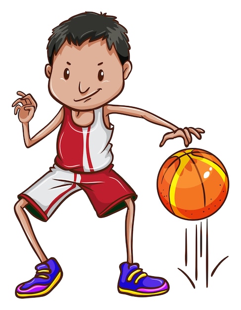 Vector gratuito un jugador de baloncesto enérgico.