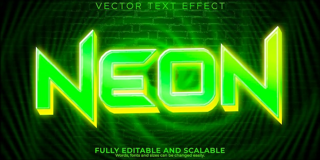 Vector gratuito jugador editable con efecto de texto de neón y estilo de texto brillante