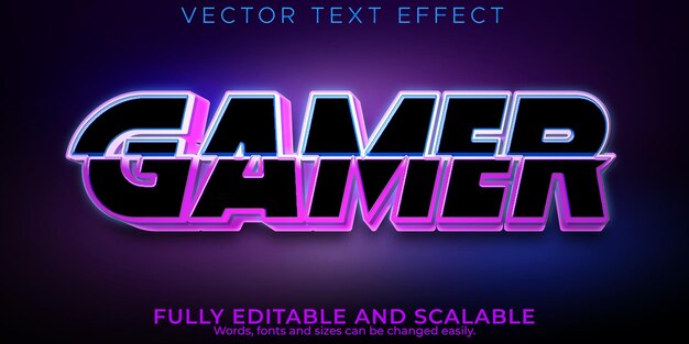 Jugador de efectos de texto editable, estilo de fuente 3d esport y neón