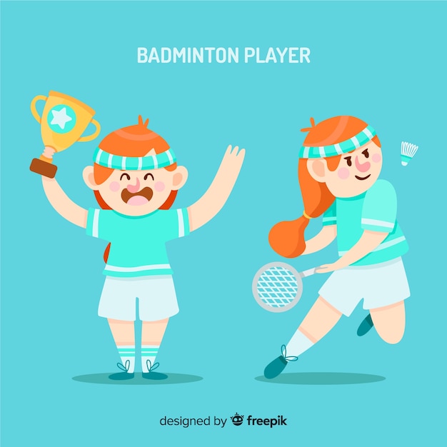 Vector gratuito jugadora de bádminton