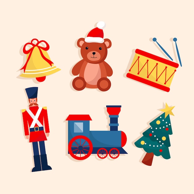 Juguetes deseados por niños diseño plano