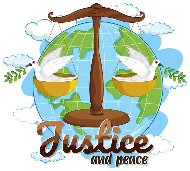 Vector gratuito justicia y paz armonía mundial