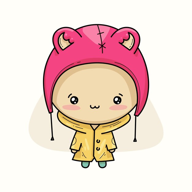 Kawaii dibujado a mano ilustración kawaii