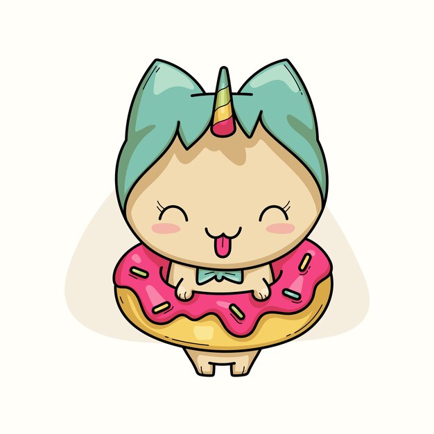 Kawaii dibujado a mano ilustración kawaii