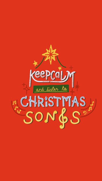 Keep calm Christmas iPhone wallpaper, vector de tipografía de saludo navideño