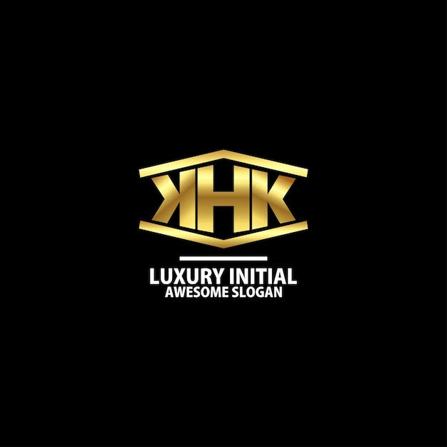 Vector gratuito khk inicial con logotipo de diseño inmobiliario color de lujo