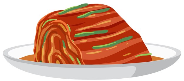 kimchi, en, placa, vector