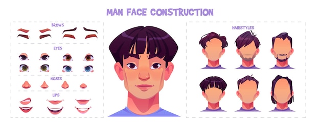 Kit de construcción de cara de joven oriental
