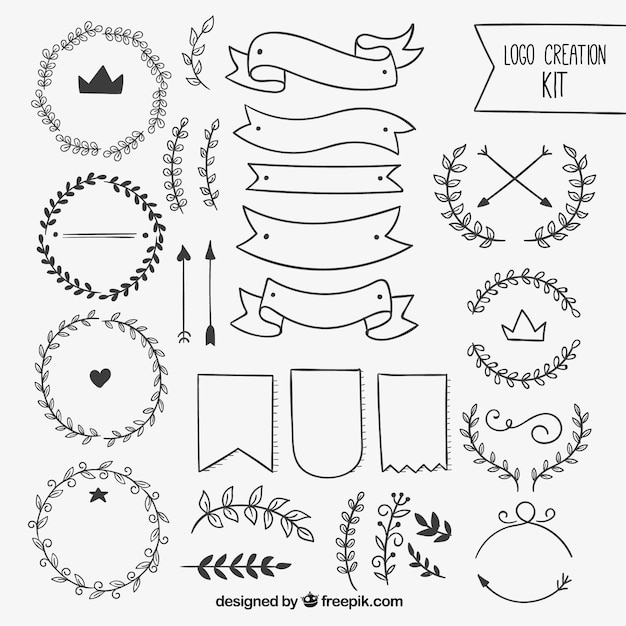 Kit de creación de logo dibujado a mano