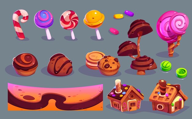 Kit de creación de niveles de juego activos de tierras de dulces