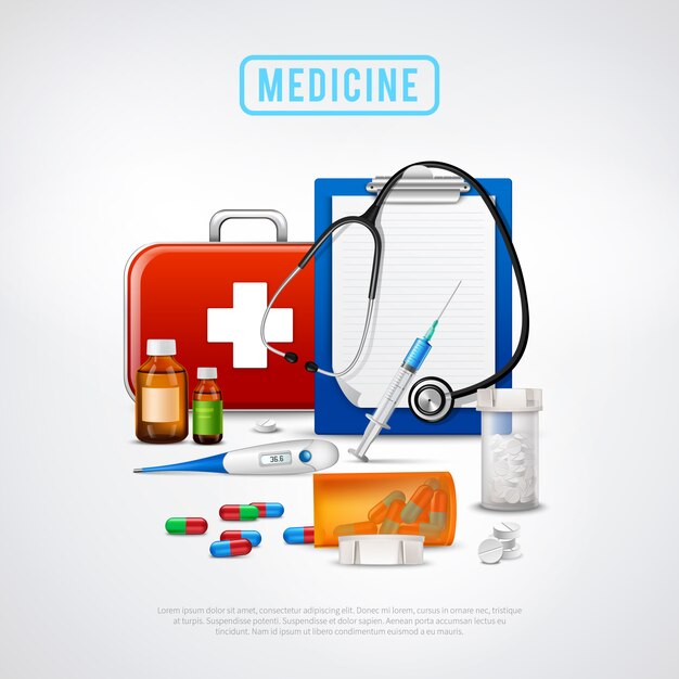Kit de herramientas médicas de fondo