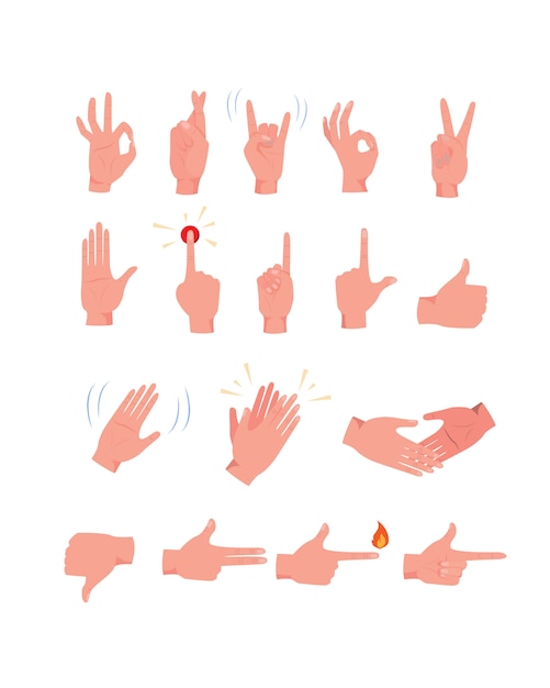 Kit de iconos de gestos con las manos