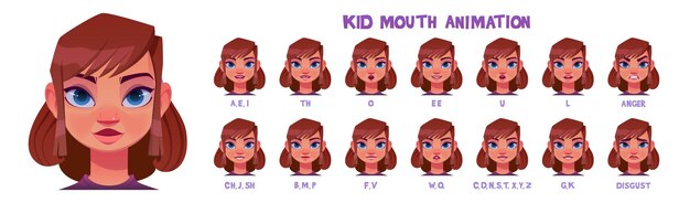 Kit de niña para la creación de animación de habla