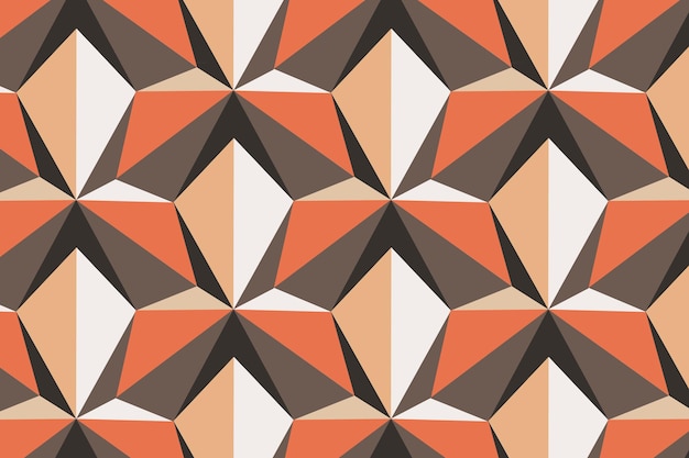 Kite 3D patrón geométrico vector fondo naranja en estilo retro