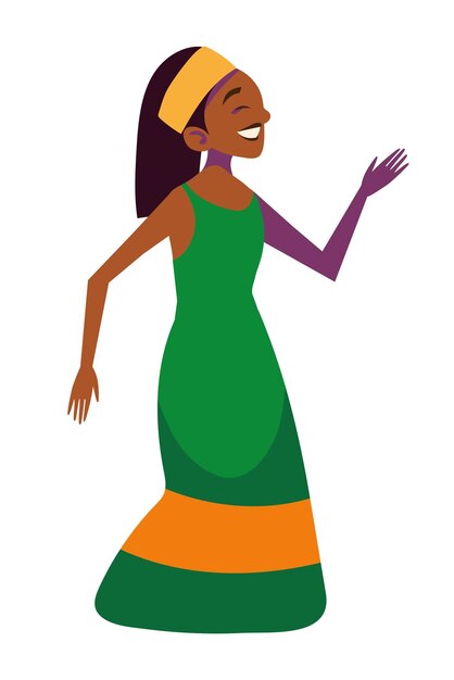kwanzaa mujer feliz diseño de ilustraciones