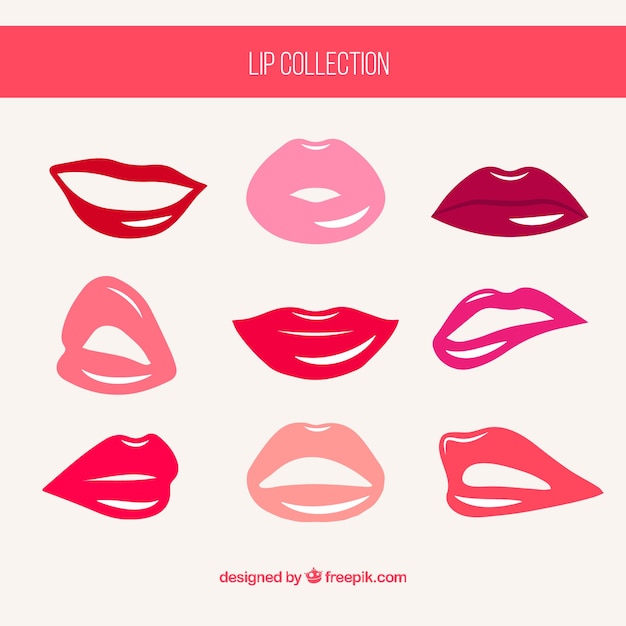 Labios con diferentes expresiones