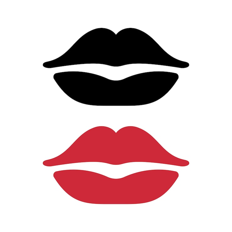 Vector gratuito los labios negros y rojos