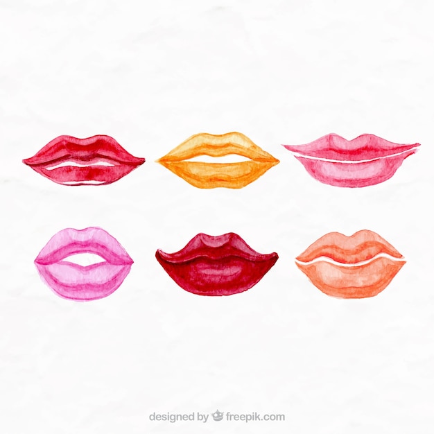 Vector gratuito labios pintados a mano