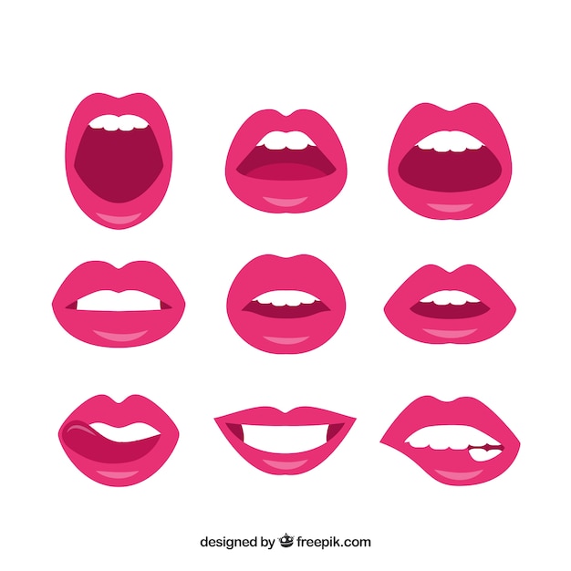 Labios sensuales con pintalabios