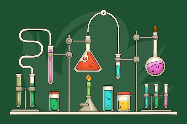 Laboratorio de ciencias dibujado a mano