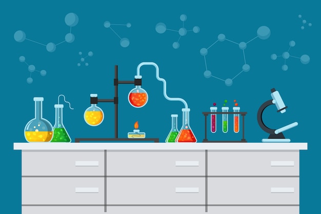 Laboratorio de ciencias de estilo plano