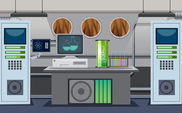 Laboratorio de ciencias para experimentos químicos.